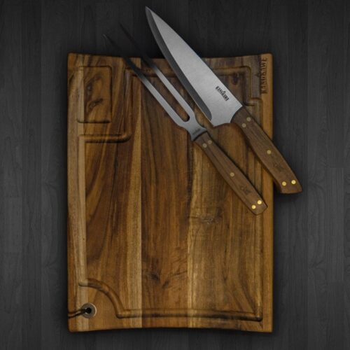 Set Parrillero Tabla + Cuchillo y Tenedor